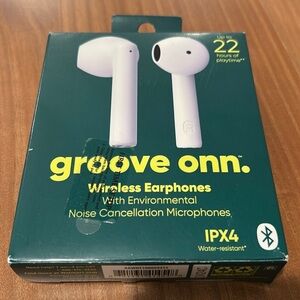Groove Onn Wireless Earphones 1PX4 White 22 Hrs Playtime NIB
